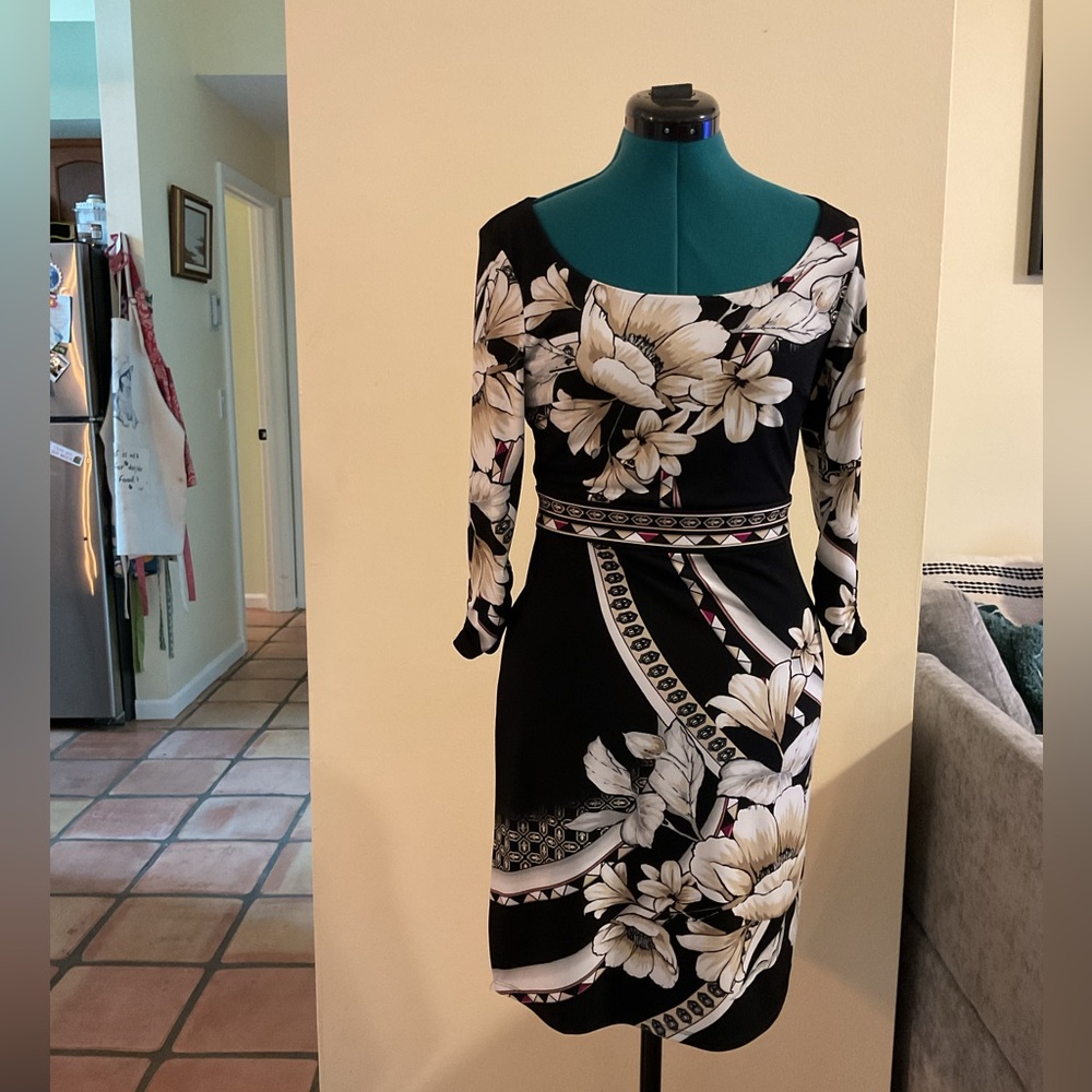 White House Black Market Black and White Floral Dress